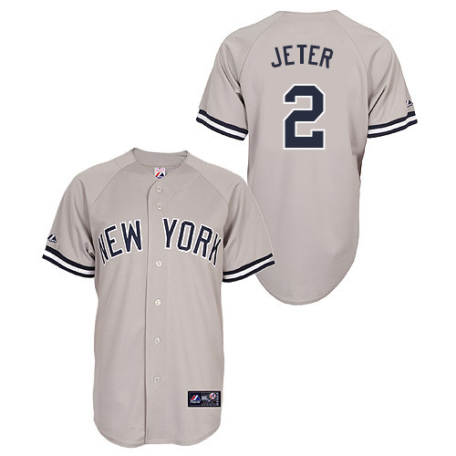 Derek Jeter #2 Youth Baseball Jersey-New York Yankees Authentic Road Gray MLB Jersey